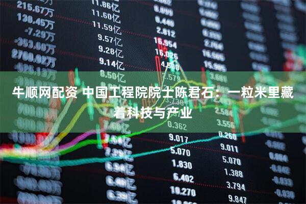 牛顺网配资 中国工程院院士陈君石：一粒米里藏着科技与产业